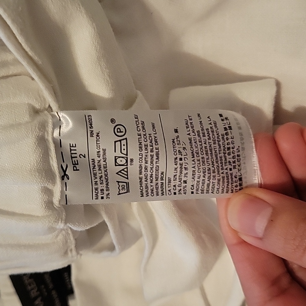 Banana Republic Cream Wide Leg Pants with Tie Waist - Picture 6 of 7
